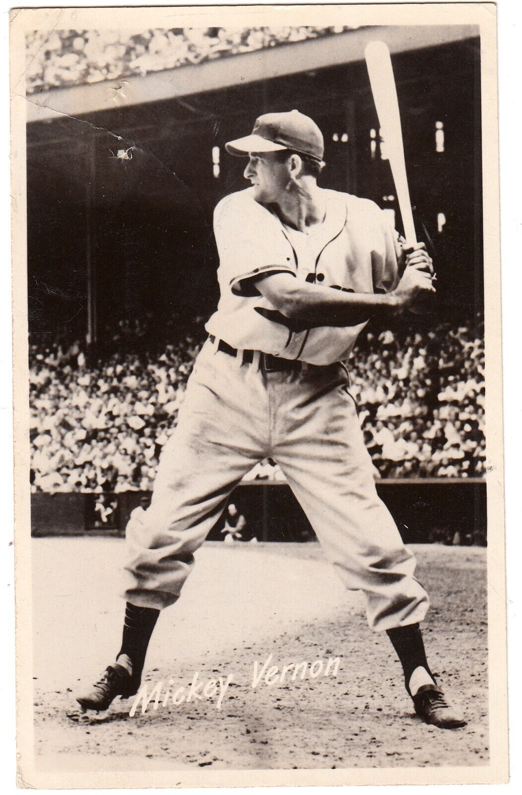 Mickey Vernon Cleveland Indians MLB Major League Baseball Player Postcard ~PC2AI