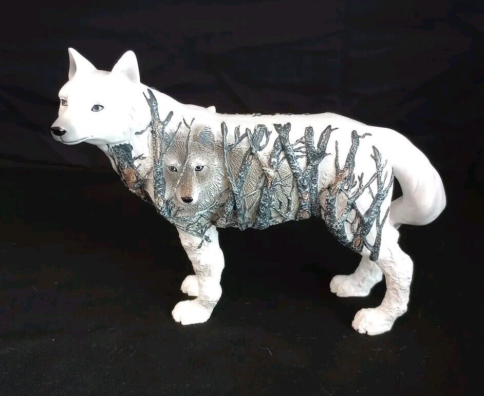 Call Of The Wolf Westland Giftware Retired Amongst The Trees Wolf Rare EUC