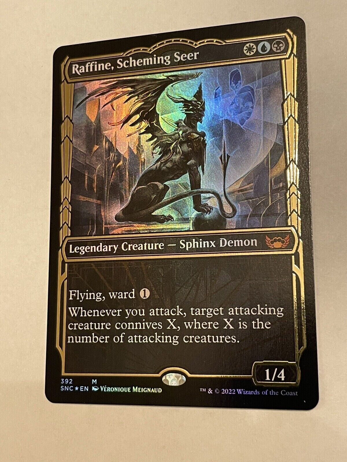 1x FOIL GILDED RAFFINE, SCHEMING SEER - Capenna - MTG - NM - Magic the Gathering