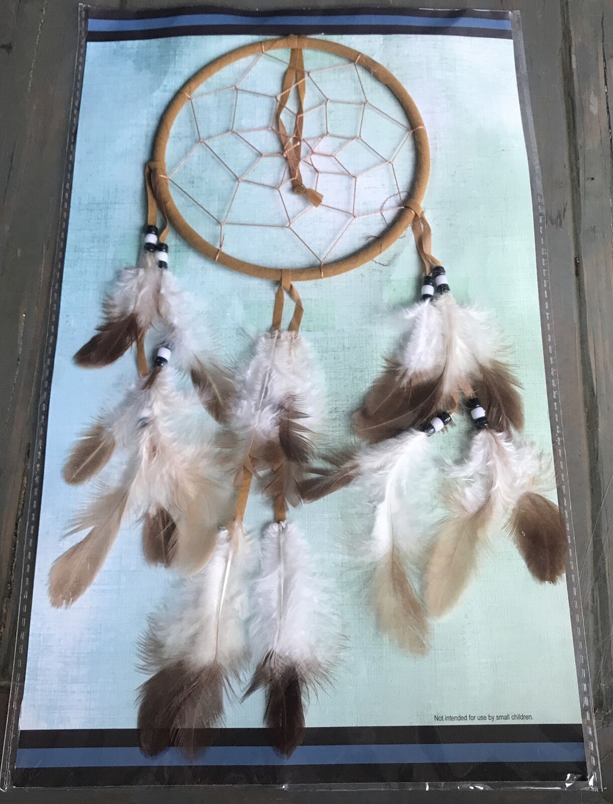 NEW Feather Dream Catcher Handmade Native American Wall Hanging Decoration Brown
