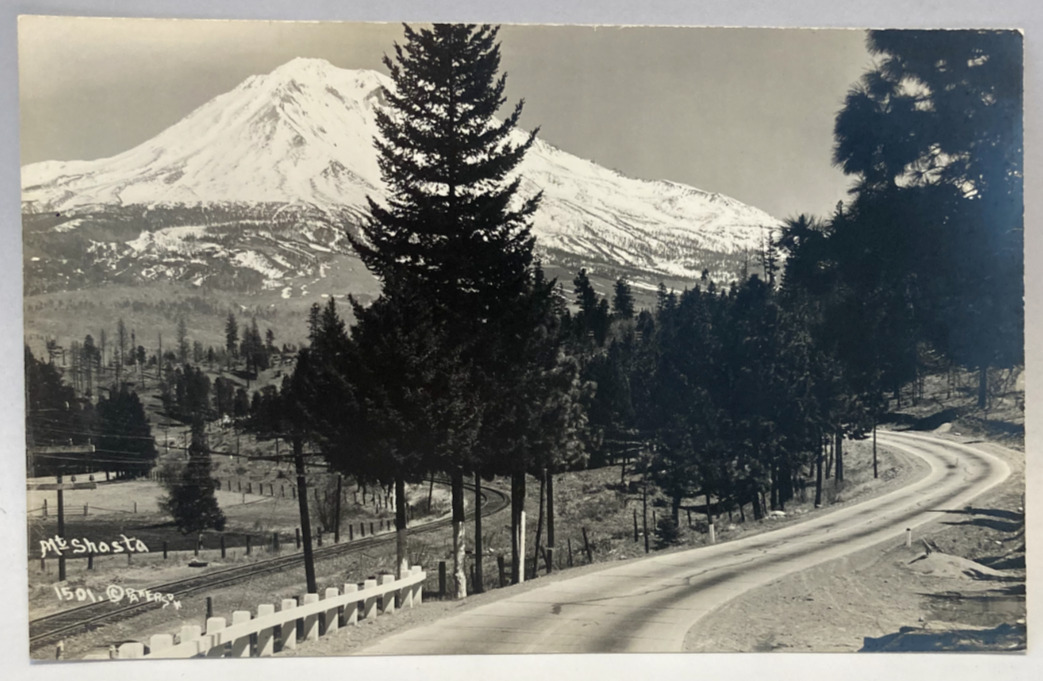 RPPC Mt Shasta, California CA Vintage Real Photo Patterson Postcard