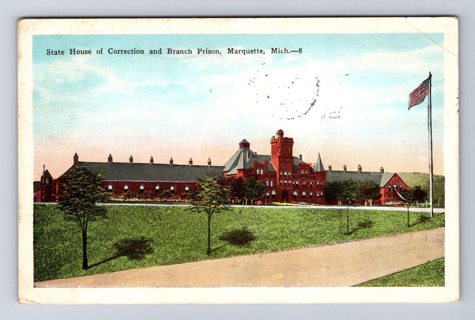 Marquette MI-Michigan, State House, Branch Prison, Vintage c1928 Postcard