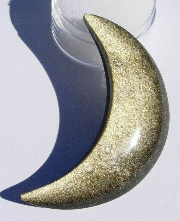 Beautiful Natural Golden Sheen Obsidian Moon Cresent Carving 5cm - 8.86 grams