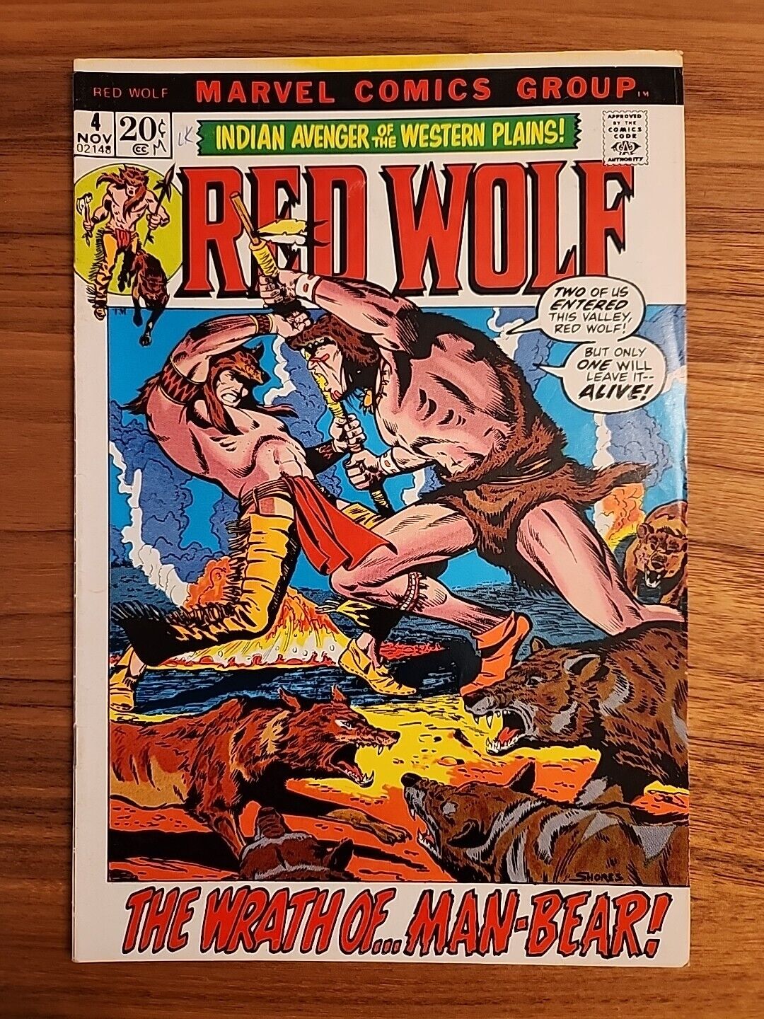 Red Wolf #4 (1972) Marvel Comics The Wrath of...Man-Bear F/VF condition