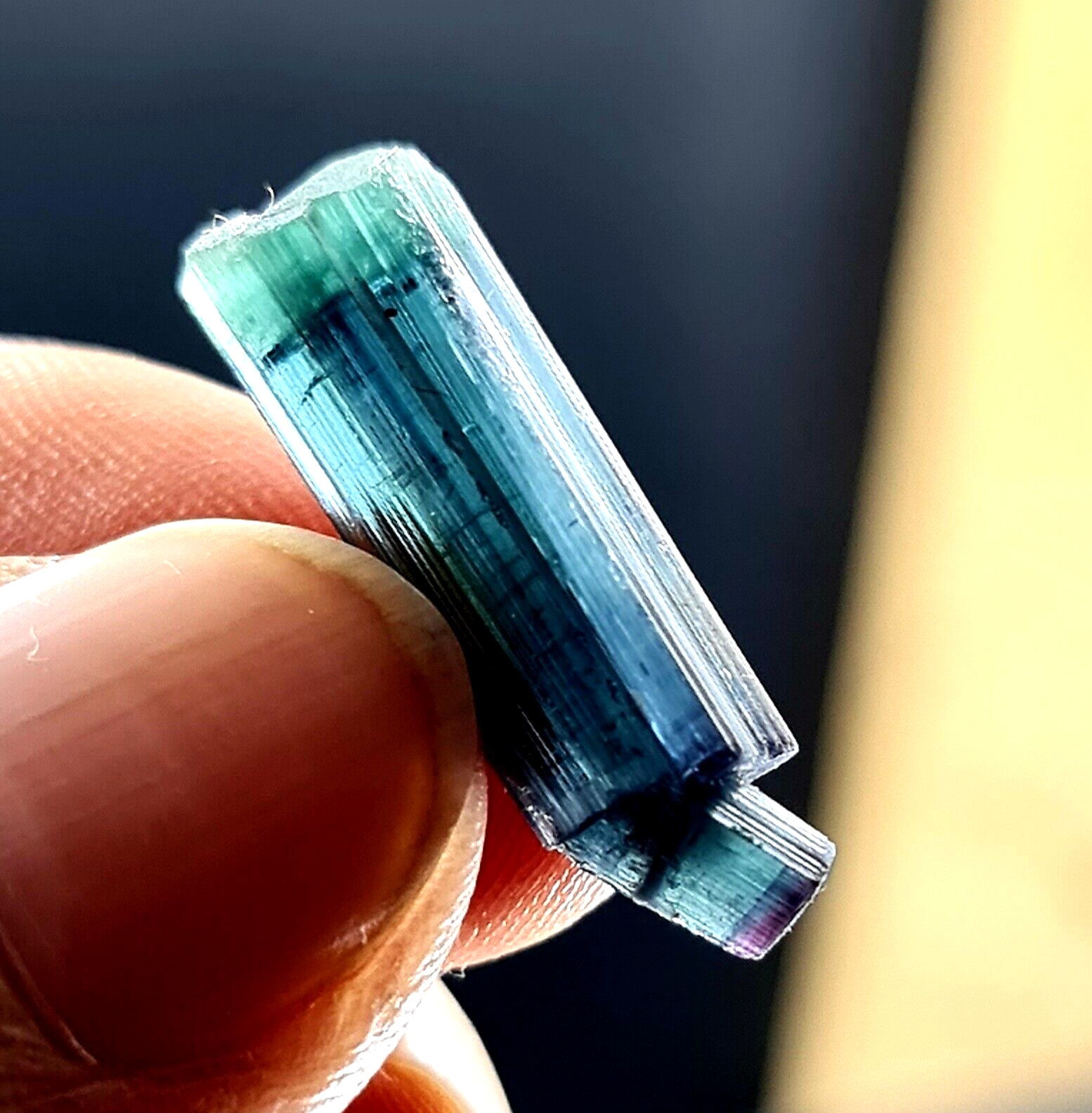 9.40 CT Double Terminated Natural Paraiba Blue Cap Indicolite TOURMALINE Crystal