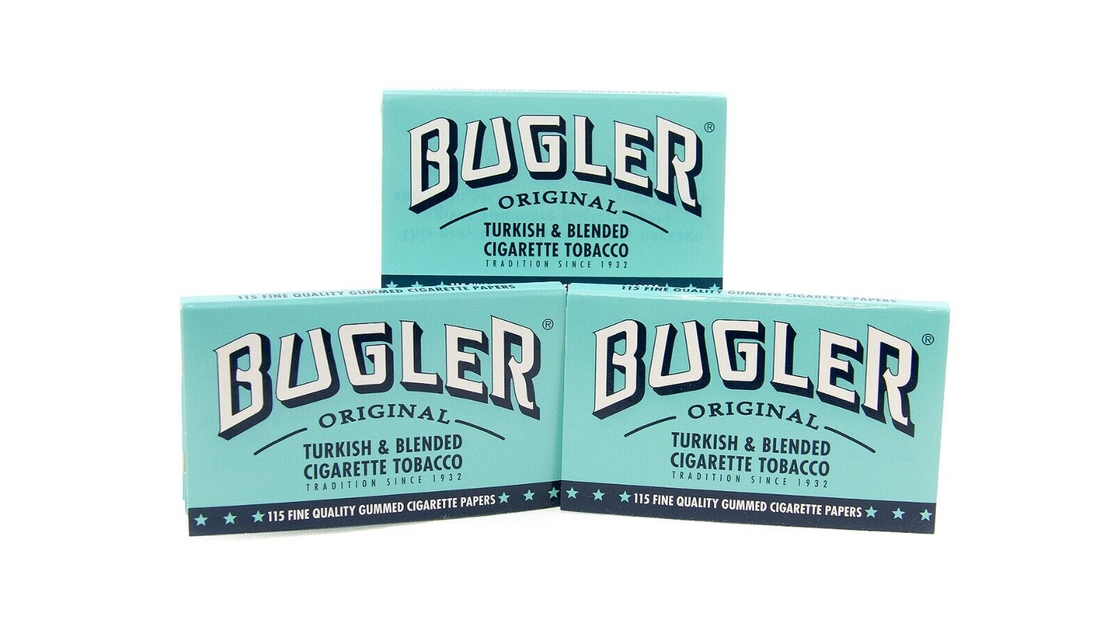 Bugler Original Turkish Blended 115 Gummed Cigarette Tobacco Papers (3 Packs)