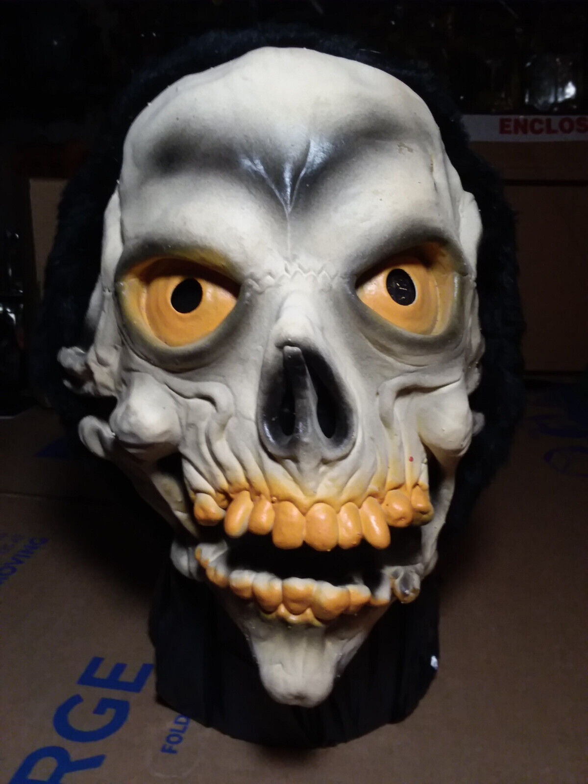 Topstone Hooded Skull vtg Mask no Don Post Distortions vamire frankenstein