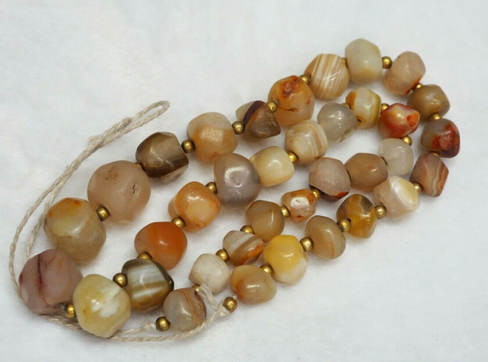 Antique Pakistan Collectible Mixed Agate Carnelian Beads Circa 1800s Necklace