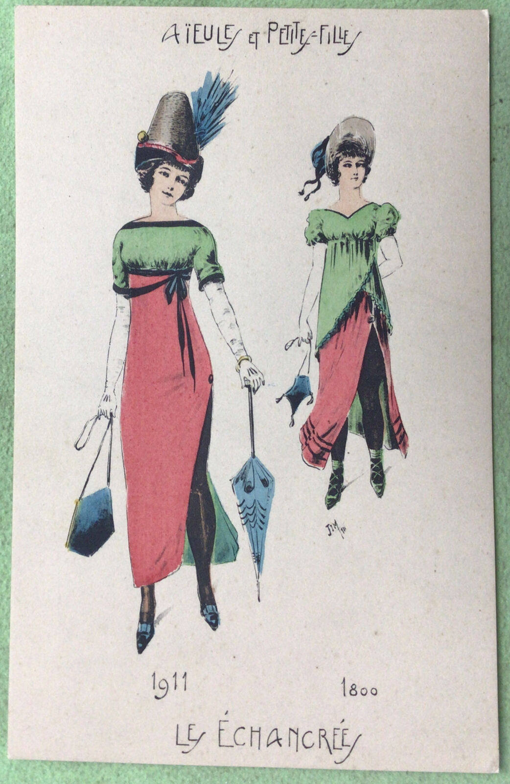 All Echancree Style Mucha Petite Fashion Girls 1911 Vintage Postcard