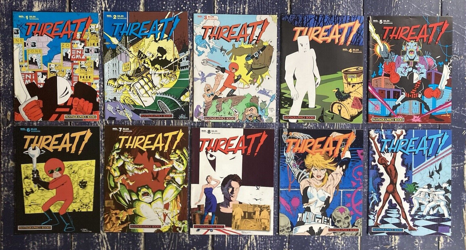 Threat Fantagraphics #1-10 Complete BW Indie Comix Anthology COMIC 1986-87 OOP
