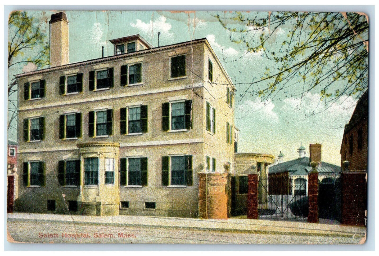 1909 Salem Hospital Salem Massachusetts MA Hamilton MA Posted Postcard