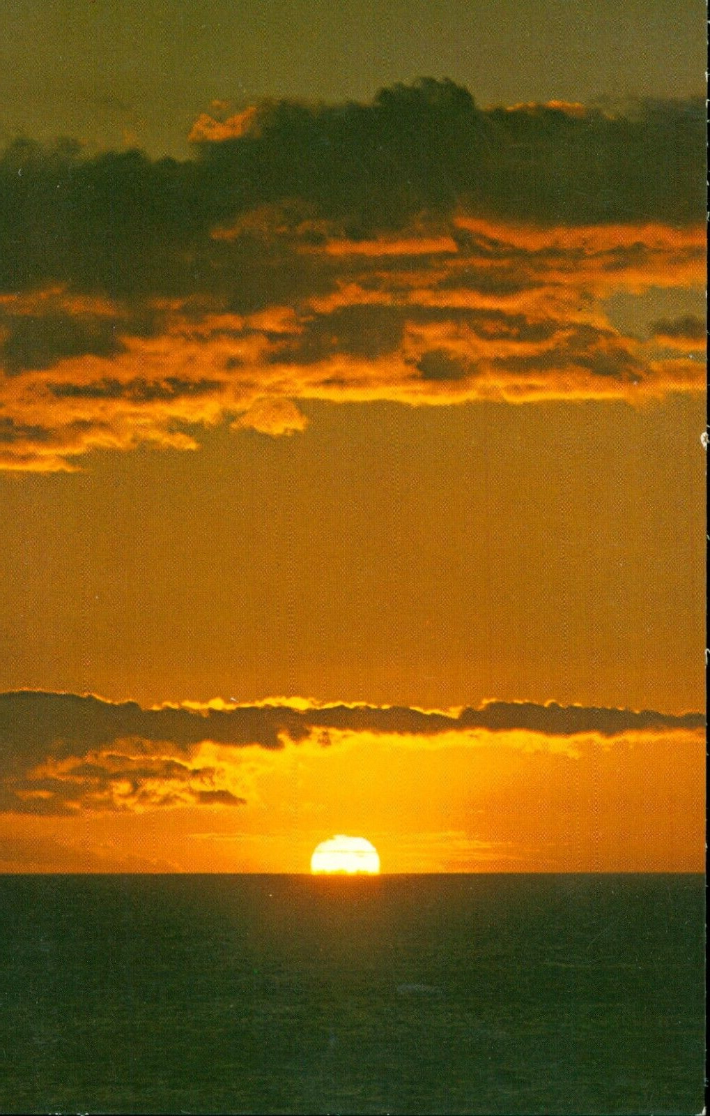 Postcard Fiery Hawaiian Sunset Kamaole Beach Kihei Maui HI 