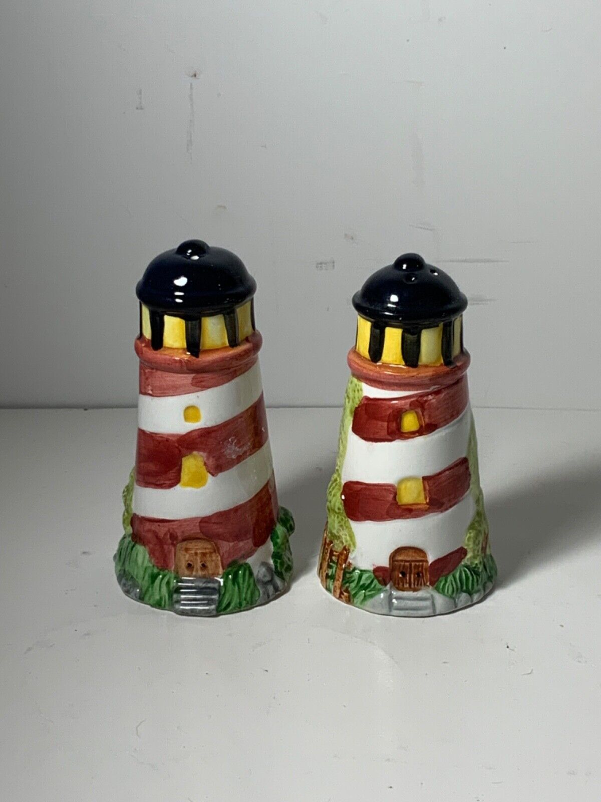 Ceramic Red Lighthouse Salt & Pepper Shakers
