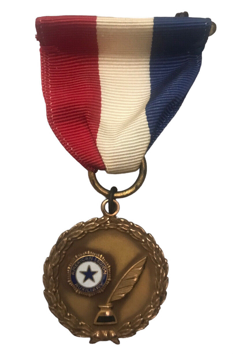 Vintage 1959 American Legion Auxilary Badge & Mini Ribbon Gold Filled
