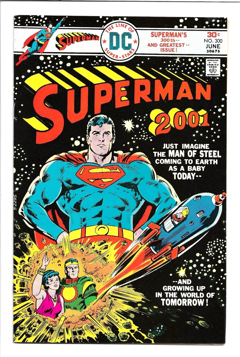 Superman Vol 1, #300 DC 1976, Origin Retold, Cary Bates & Curt Swan 9.2 NM-