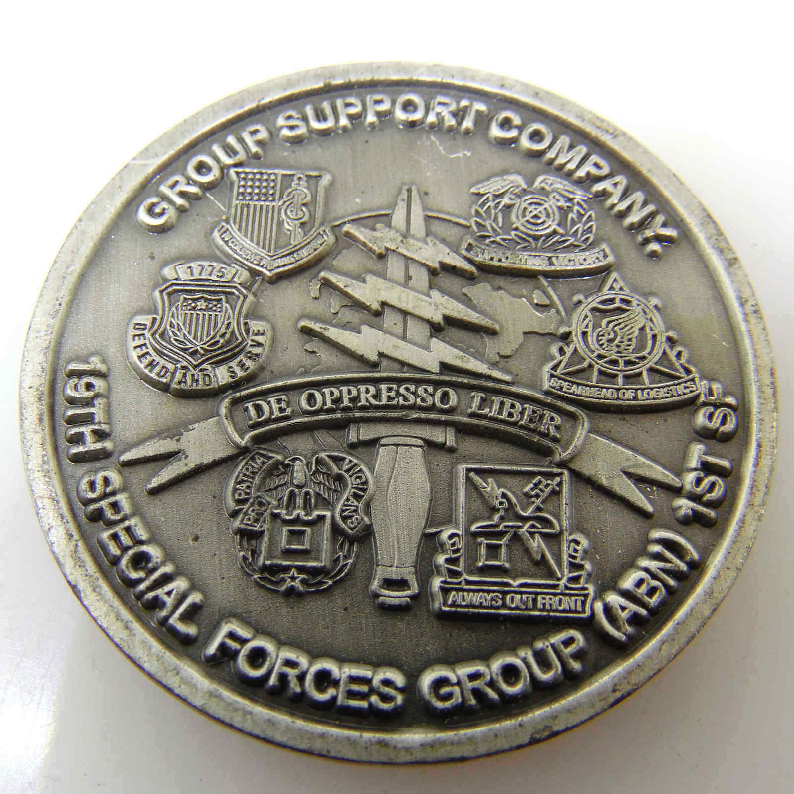 19TH SPECIAL FORCES GROUP 1ST SF GROUP SUPPORT COMPANY CHALLENGE COIN