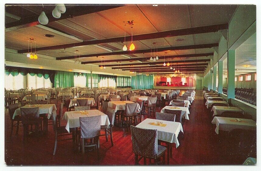Mendon MA Lakeview Park Club Dining Room Postcard Massachusetts