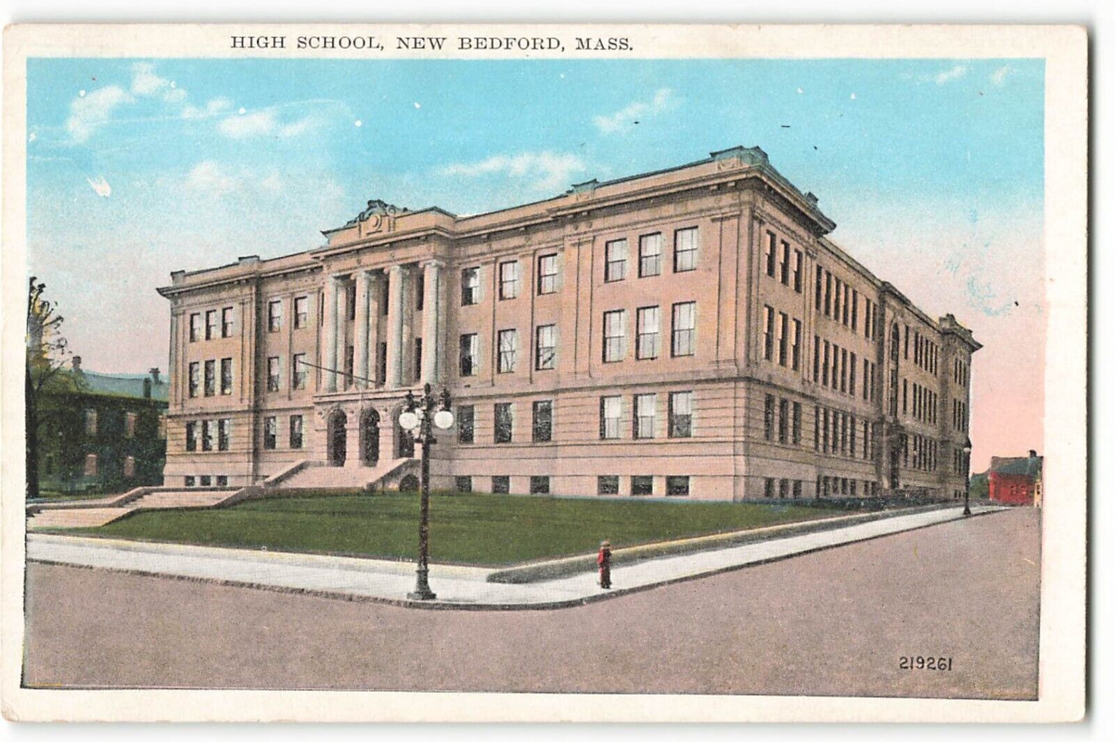 Postcard High School, New Bedford, Mass VTG ME3.