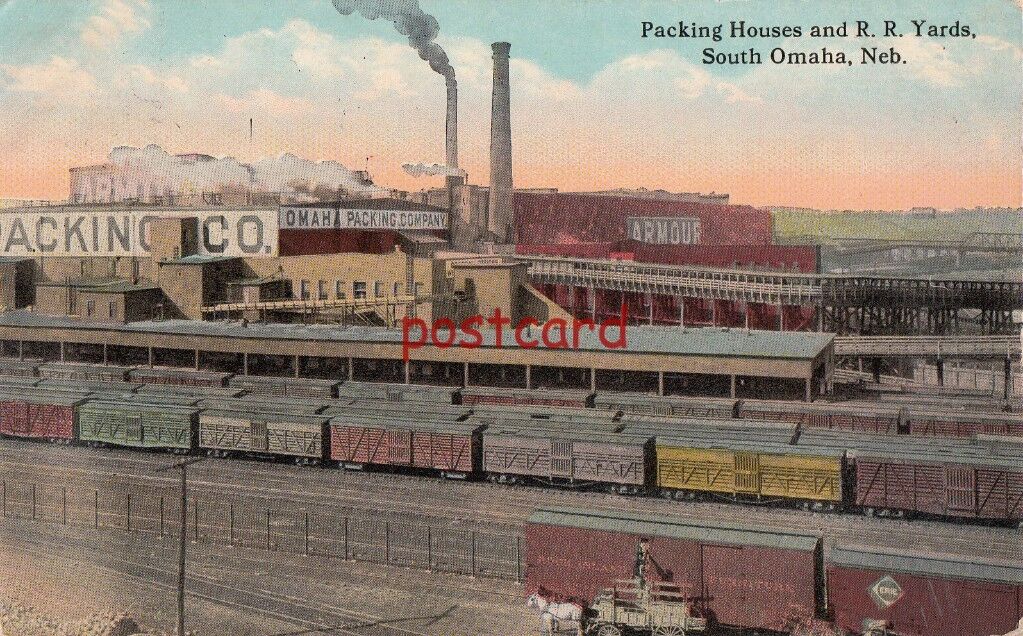 1916 SOUTH OMAHA NB Packing Houses & Railroad Yards, Armour, Omaha Packing Co.