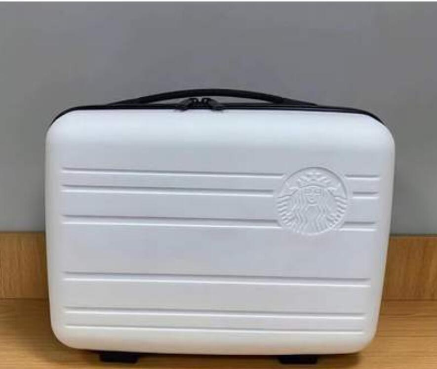 New Starbucks Luggage Suitcase White Cosmetic Case Storage Box Limited Edition