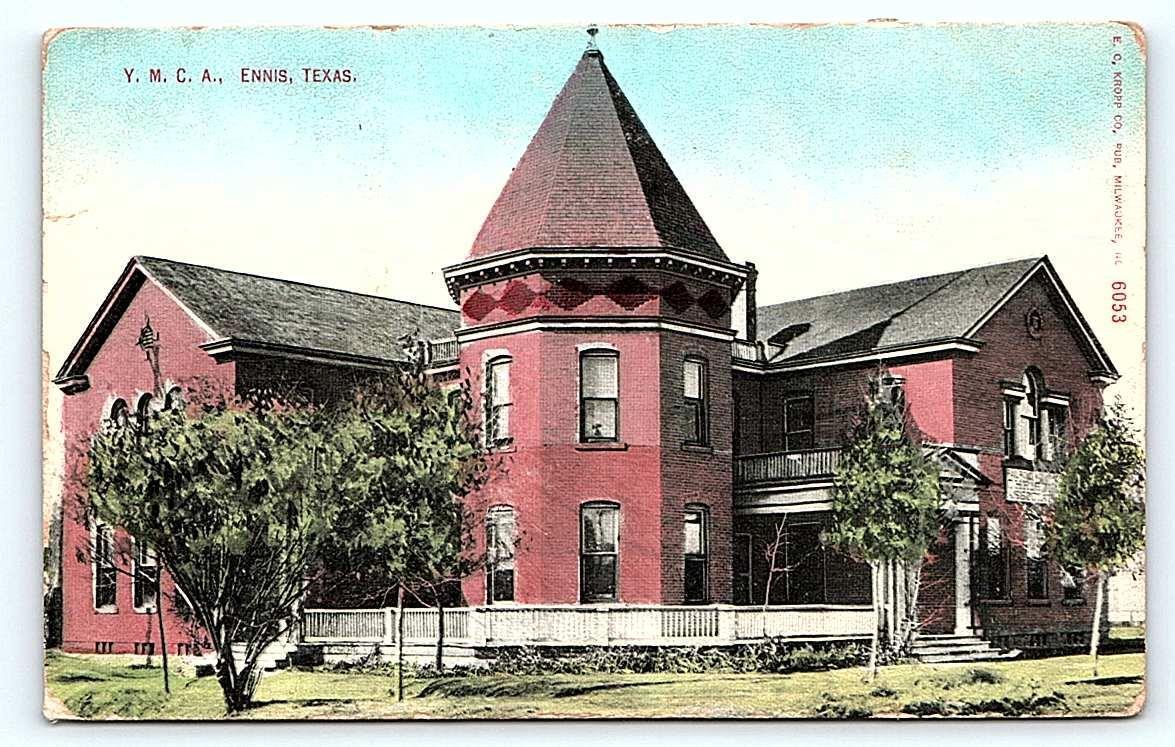 ENNIS, TX Texas ~ Fraternal - Y.M.C.A. BUILDING c1910s Ellis County Postcard