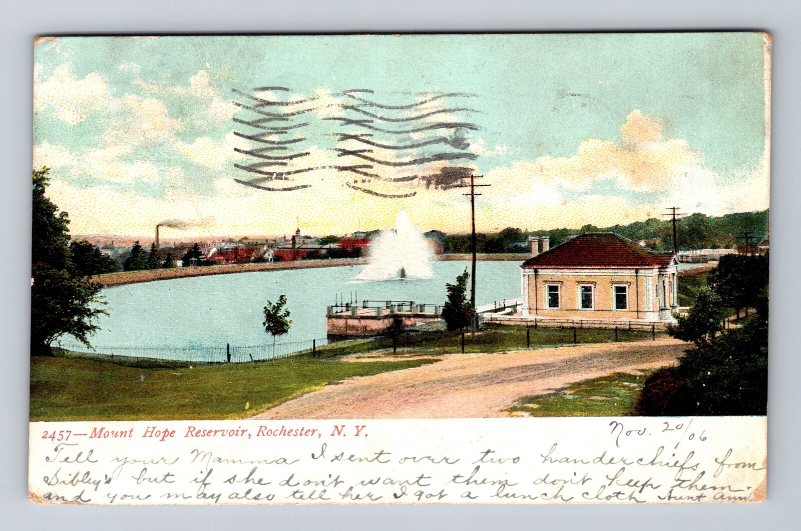 Rochester NY-New York, Mount Hope Reservoir, Antique Vintage c1906 Postcard