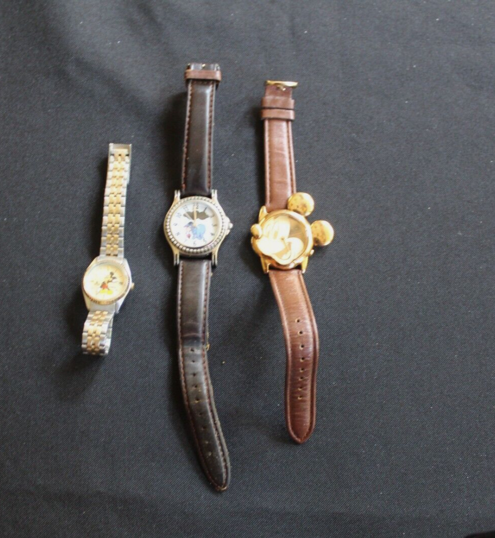 Lot of 3 Vintage Disney Watches - AS IS