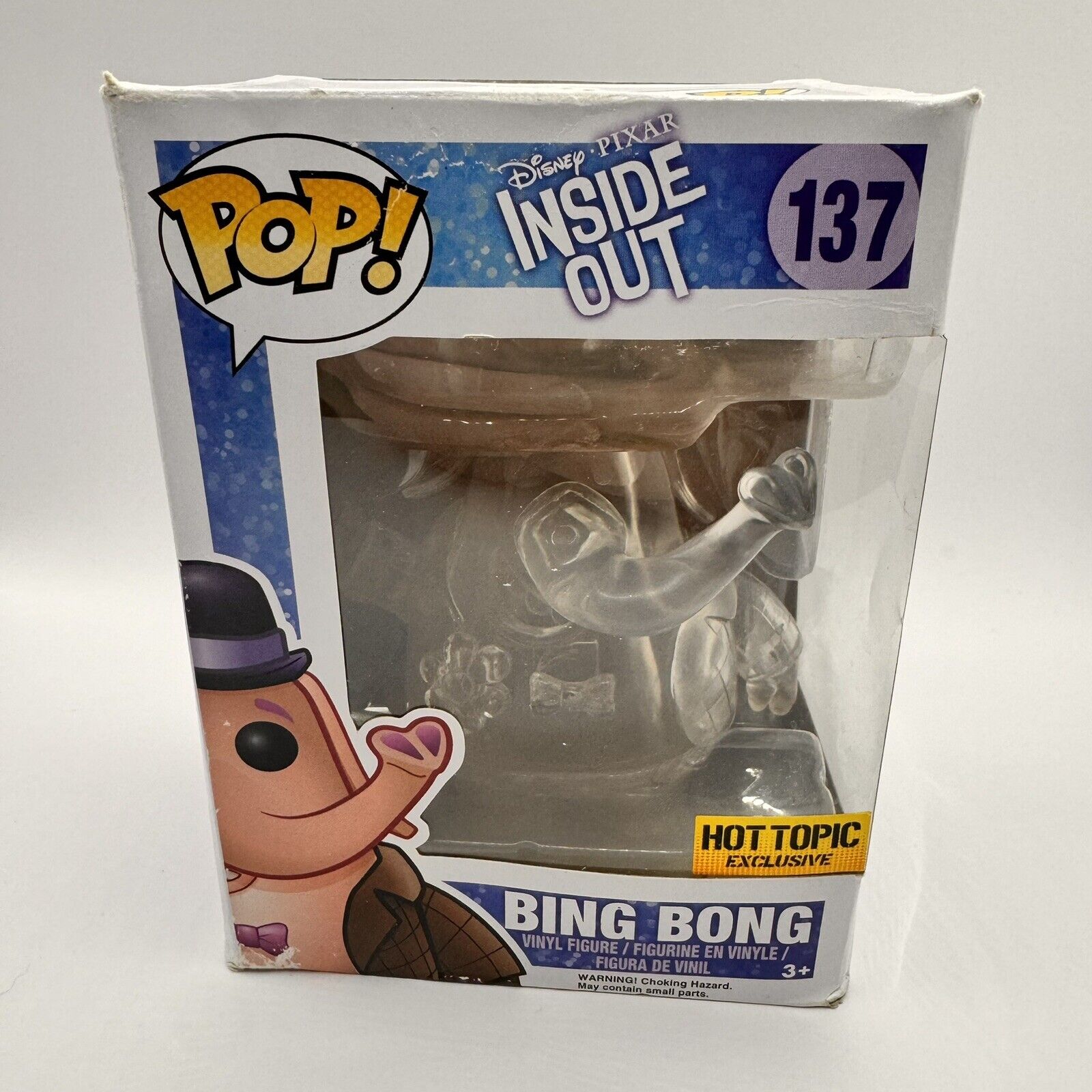 Funko Pop Vinyl: Pixar #137 Bing Bong Clear Hot Topic Exclusive Inside Out