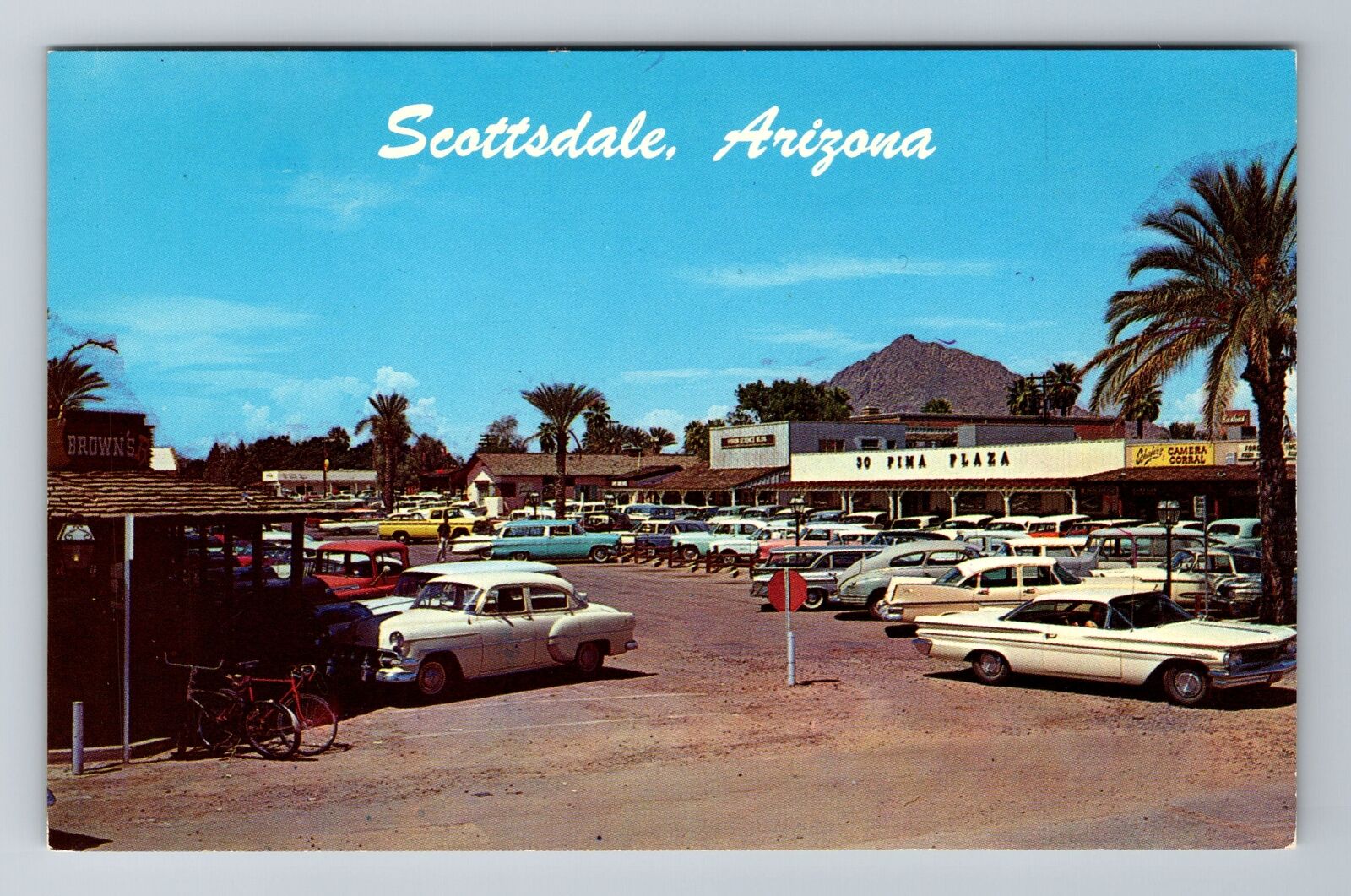 Scottsdale AZ-Arizona, Pima Plaza, Advertisement, Antique, Vintage Postcard