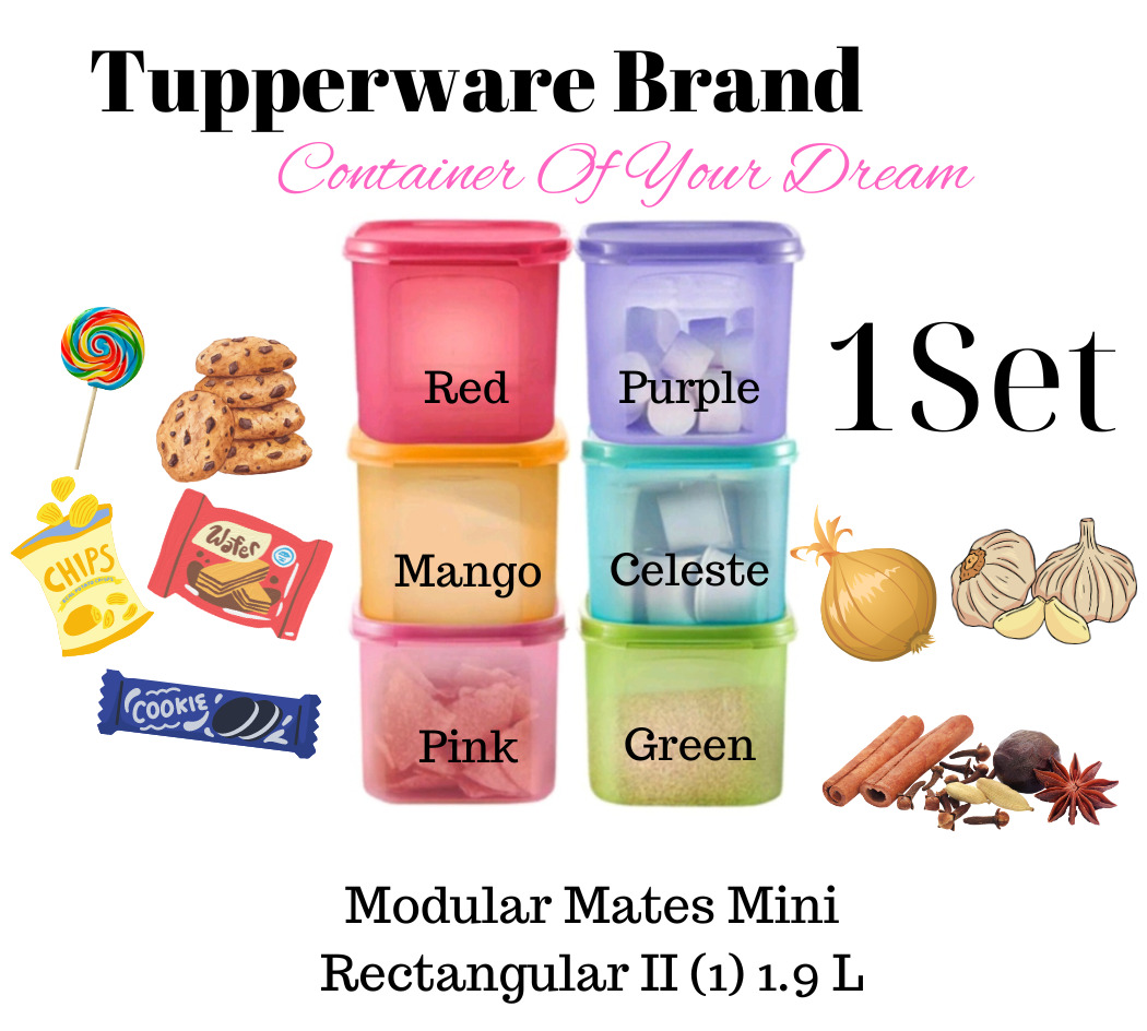 Tupperware Brands Modular Mate Mini Rectangular Storage 1.9L 1 Set (6 pcs)