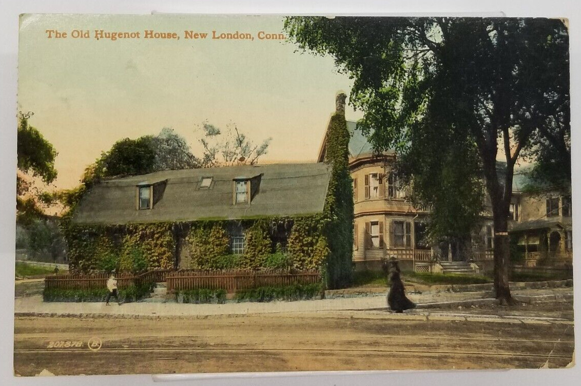 1912 The Old Hugenot House in New London Connecticut Postcard