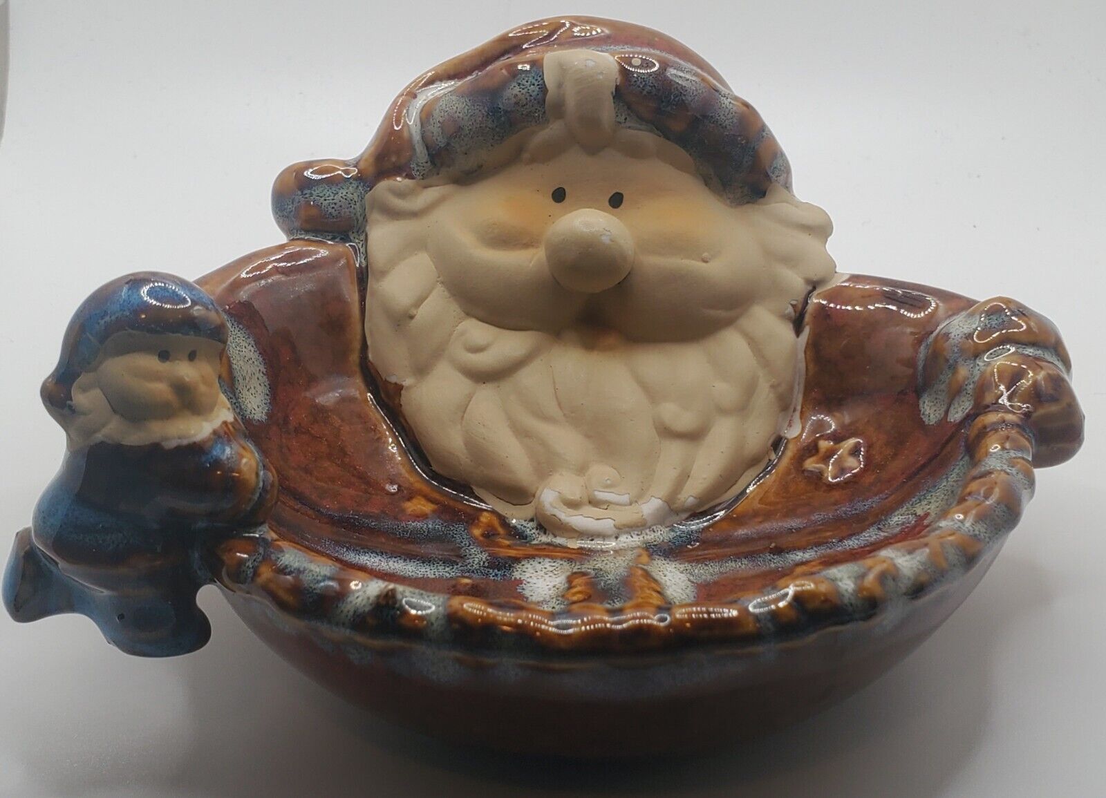 Santa Ceramic Holt Trinket Dish  Ashtray Christmas Holiday  Jolly Nick Pier 1 3D