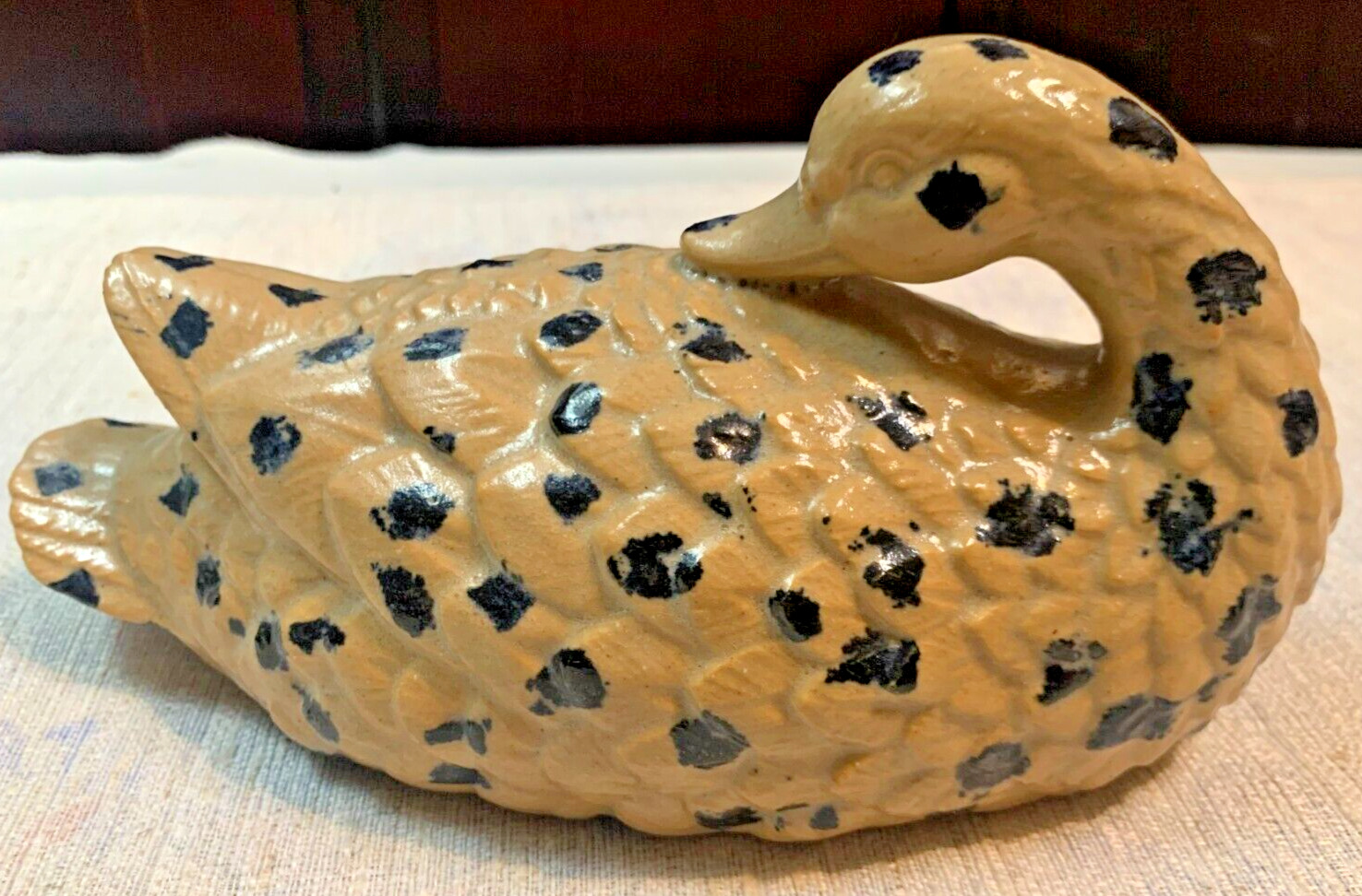 Authentic RUTLAND POTTERY by MANN Spotted CERAMIC DUCK 1980- Japan Rare