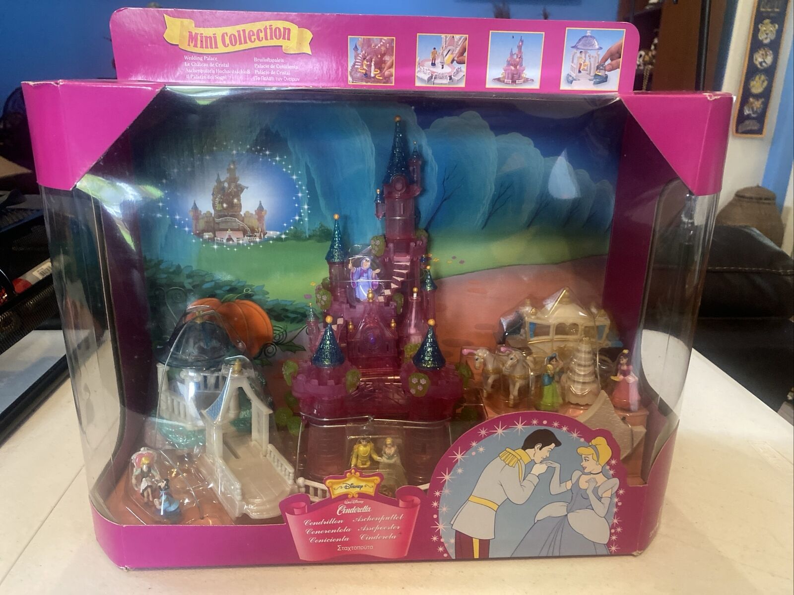 Vintage Polly Pocket Disney Cinderella Wedding Palace Mini Collection New Mattel