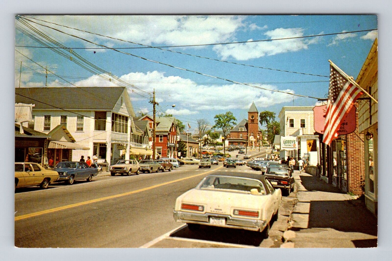 Wolfeboro NH-New Hampshire, Main Street, Advertisement, Vintage Postcard