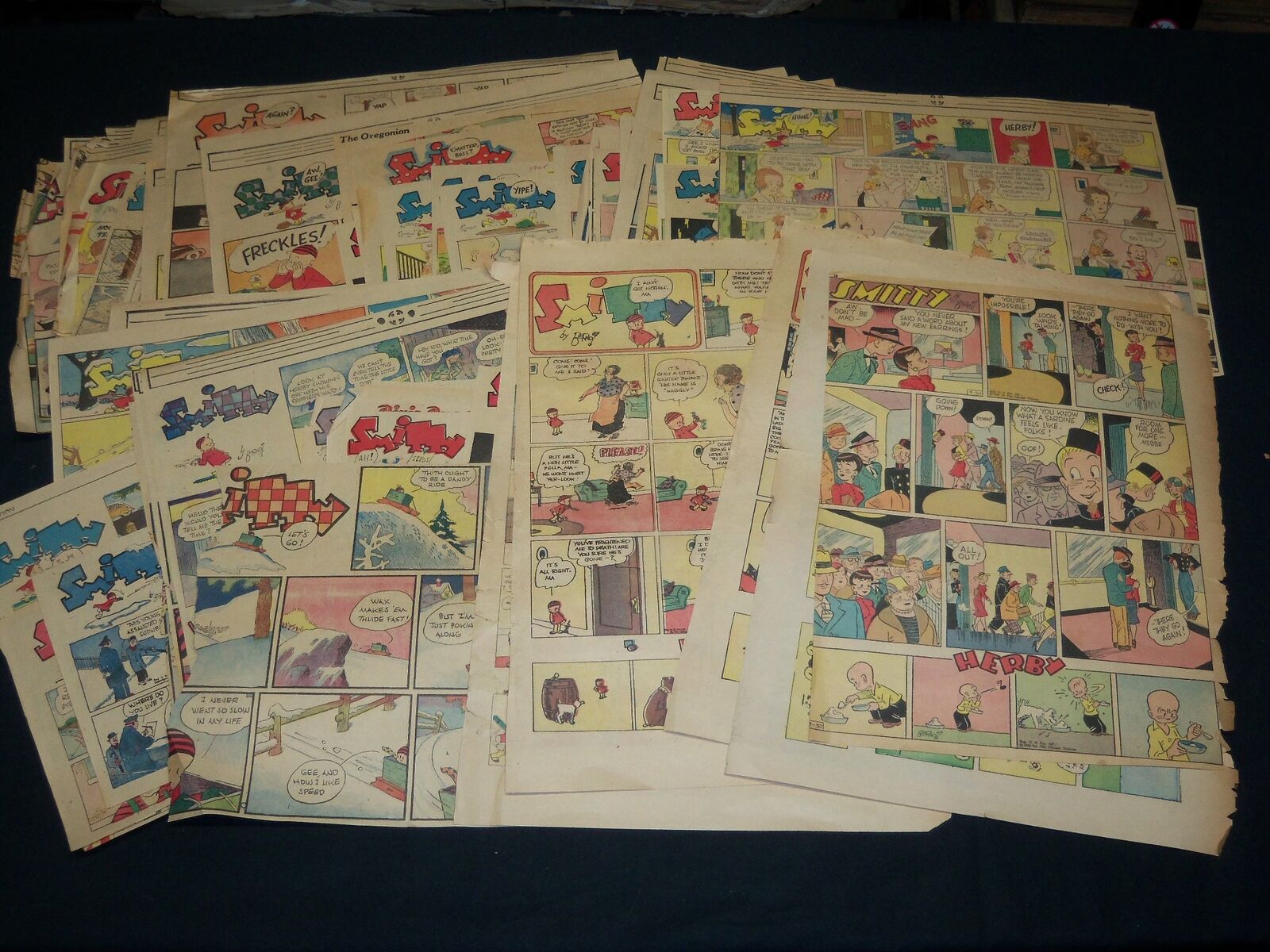 1930\'S-1940\'S SMITTY COLOR COMIC STRIPS HUGE LOT OF 120 - NP 5335