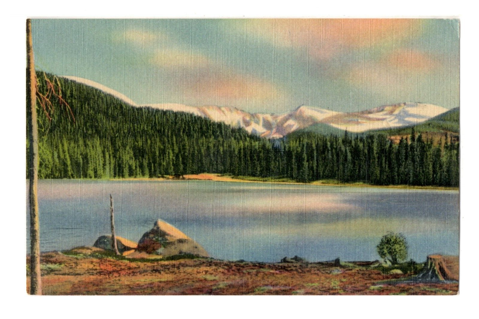 Postcard Mt. Evans and Range From Echo Lake Colorado