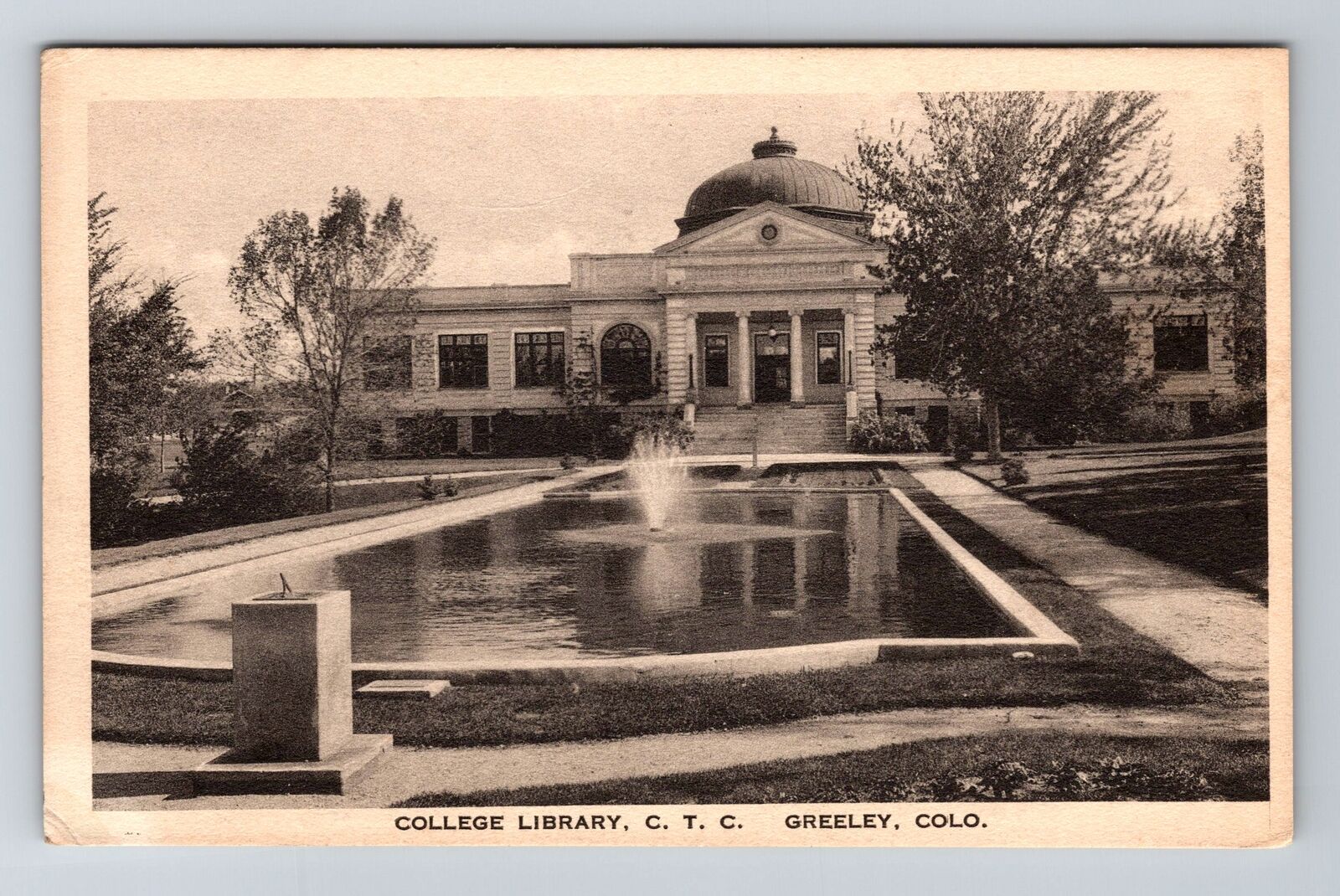 Greeley CO-Colorado, College Library Vintage Souvenir Postcard