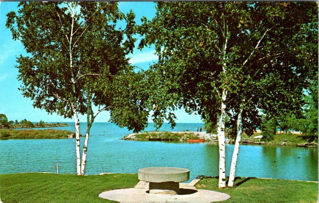 Grindstone Boat Basin, GRINDSTONE CITY, Michigan Postcard