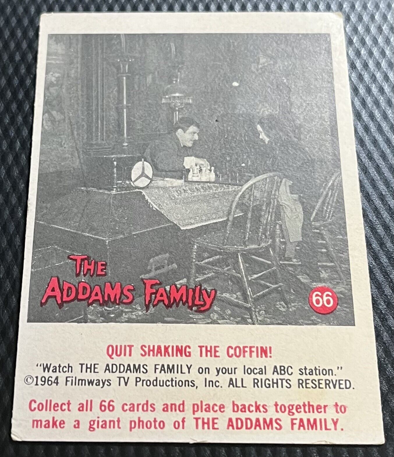 1964 Filmways Addams Family Card #66 - Last Card in Set - Mid Grade - No Creases