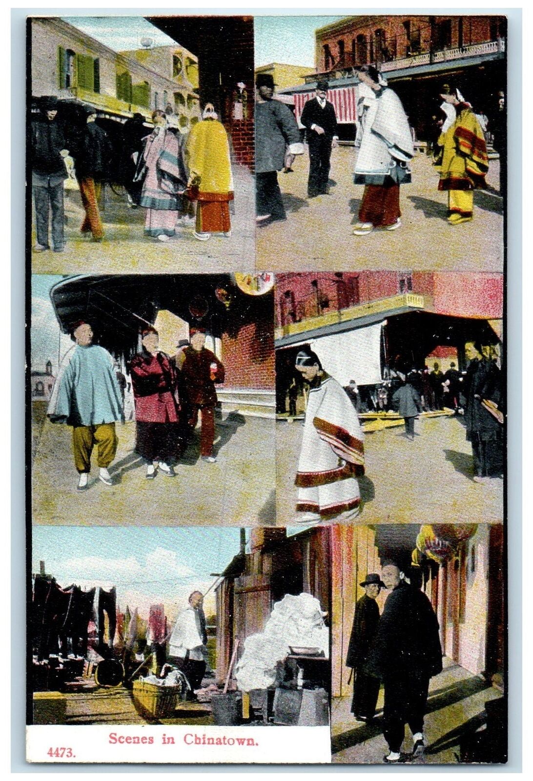 c1940's Scenes In Chinatown New York City New York NY Unposted People Postcard