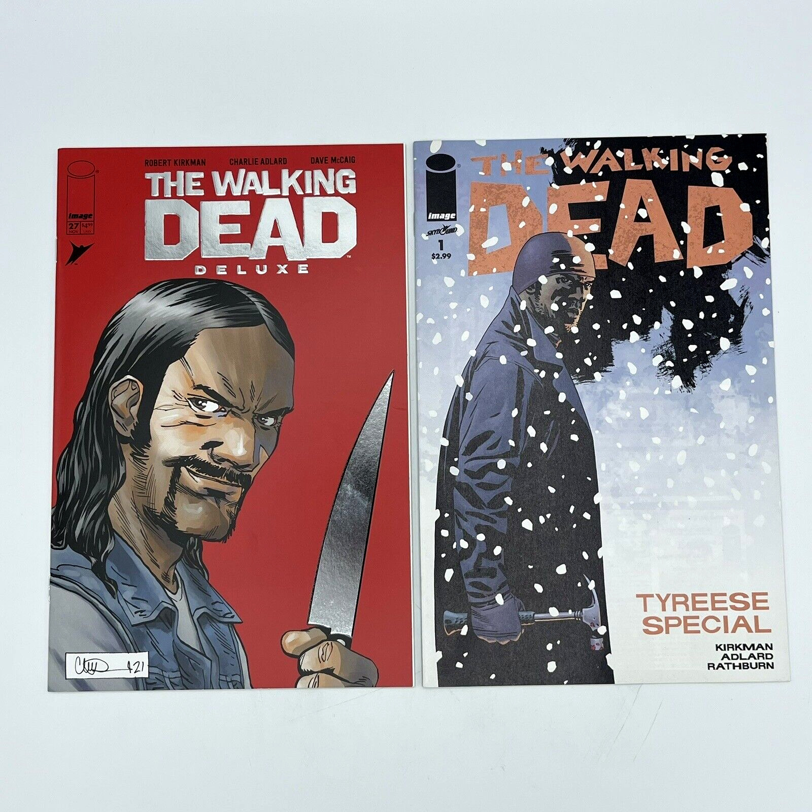 THE WALKING DEAD #1 Tyreese Special & DELUXE #27 LCSD Foil Variant 2021 Comics