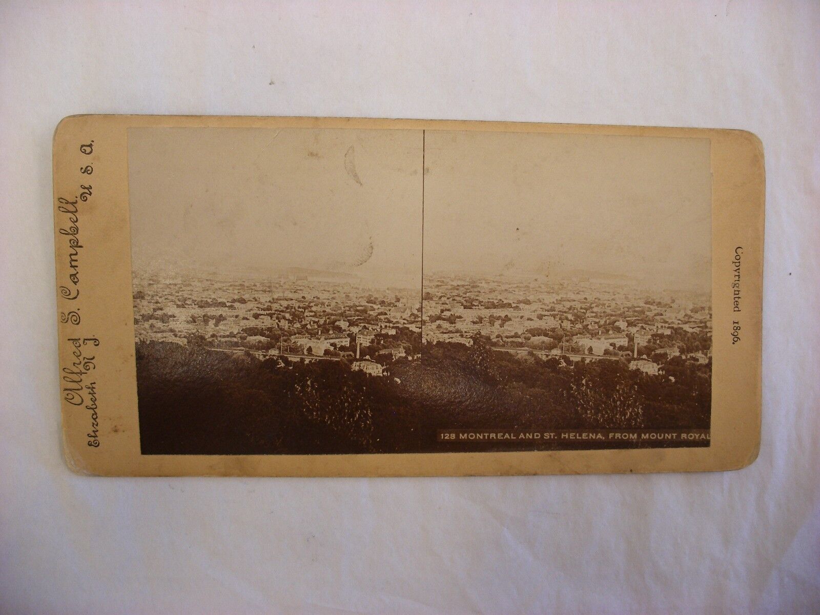 Antique Steroview Photo - Alfred - Montreal & St. Helena Mount Royal Canada