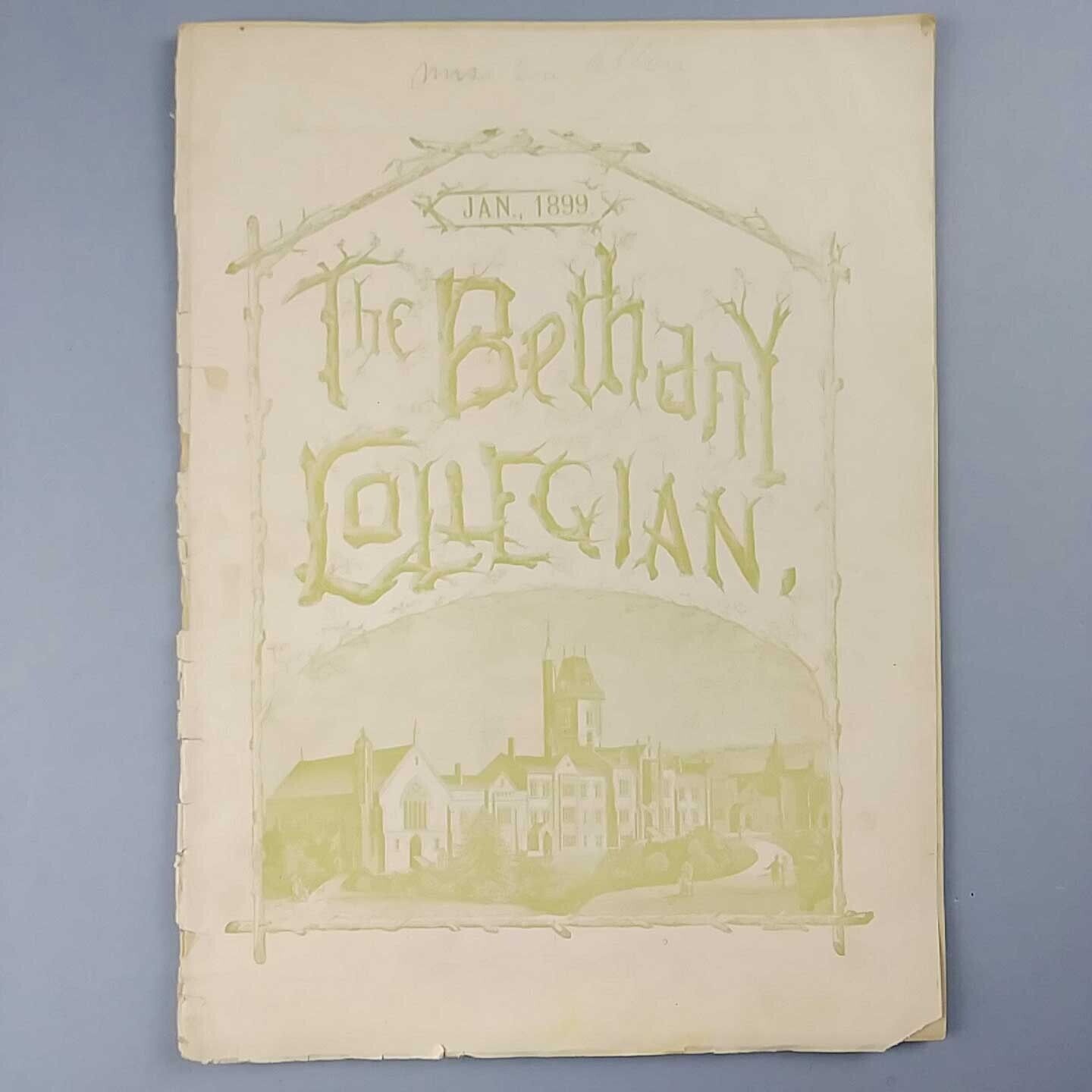 1899 The Bethany Collegian January Vol 17 No. 4, 16 Pages 9 x 12 West Virginia