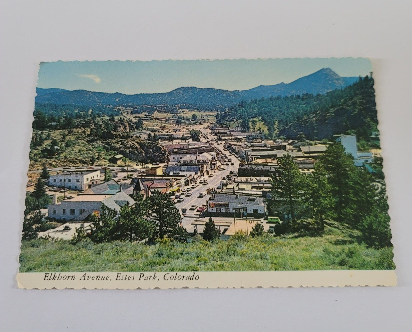 Vintage 1972 Postcard Estes Park Colorado Elkhorn Avenue Aerial View