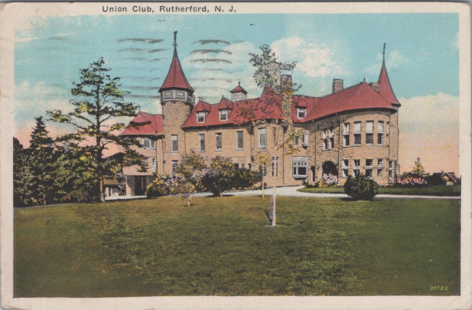 Union Club, Rutherford, New Jersey 1930 PM Postcard