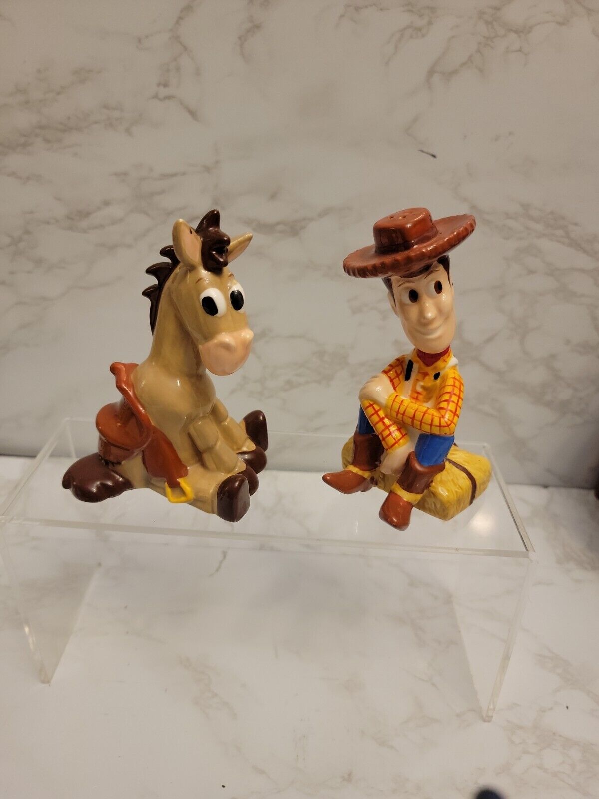 Vintage Disney Pixar Toy Story 2 Woody & Bullseye Salt & Pepper Display Only 