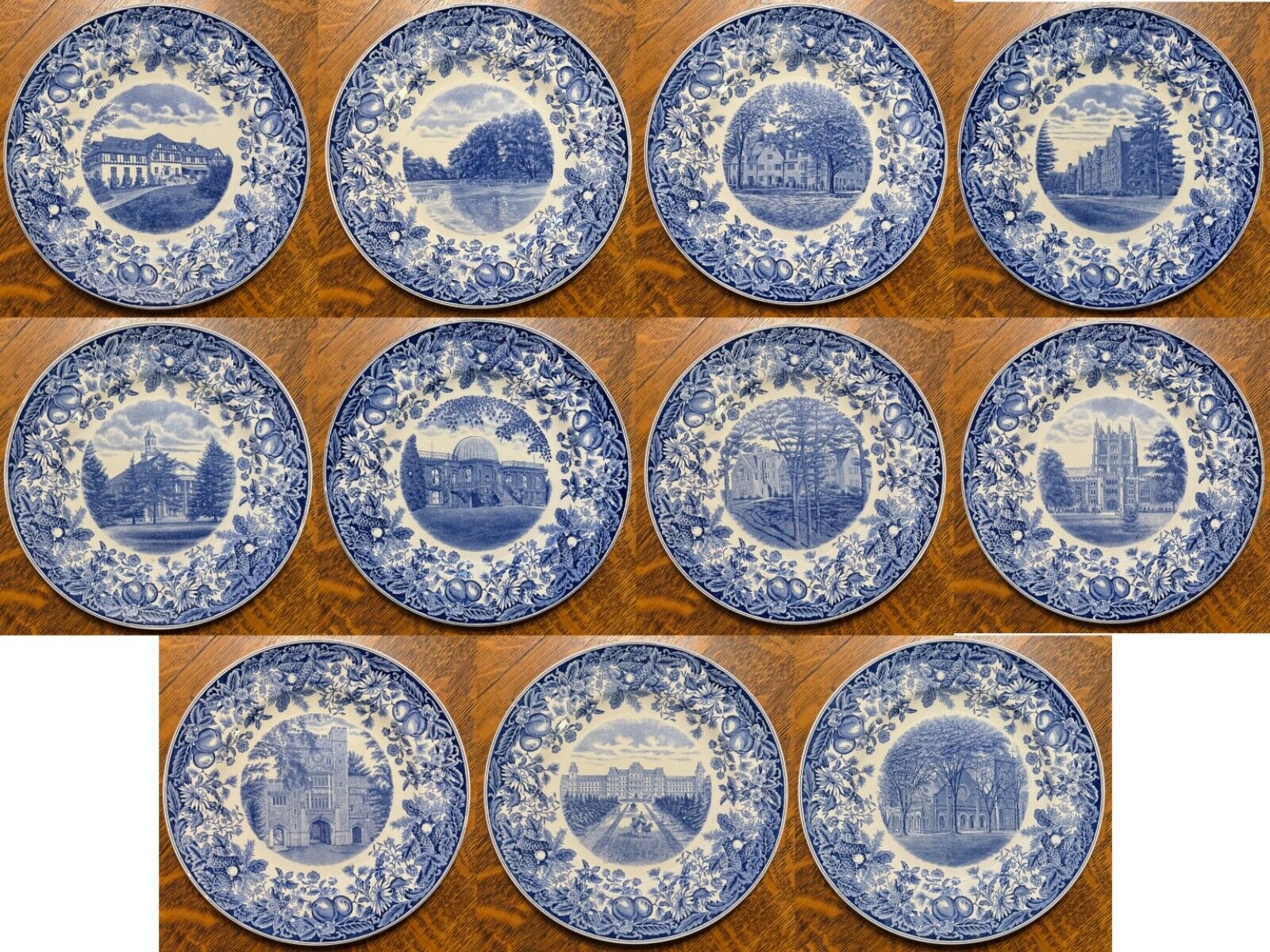 Vassar College Rare Wedgwood Commemorative 11 Plate Set - Good Cond.