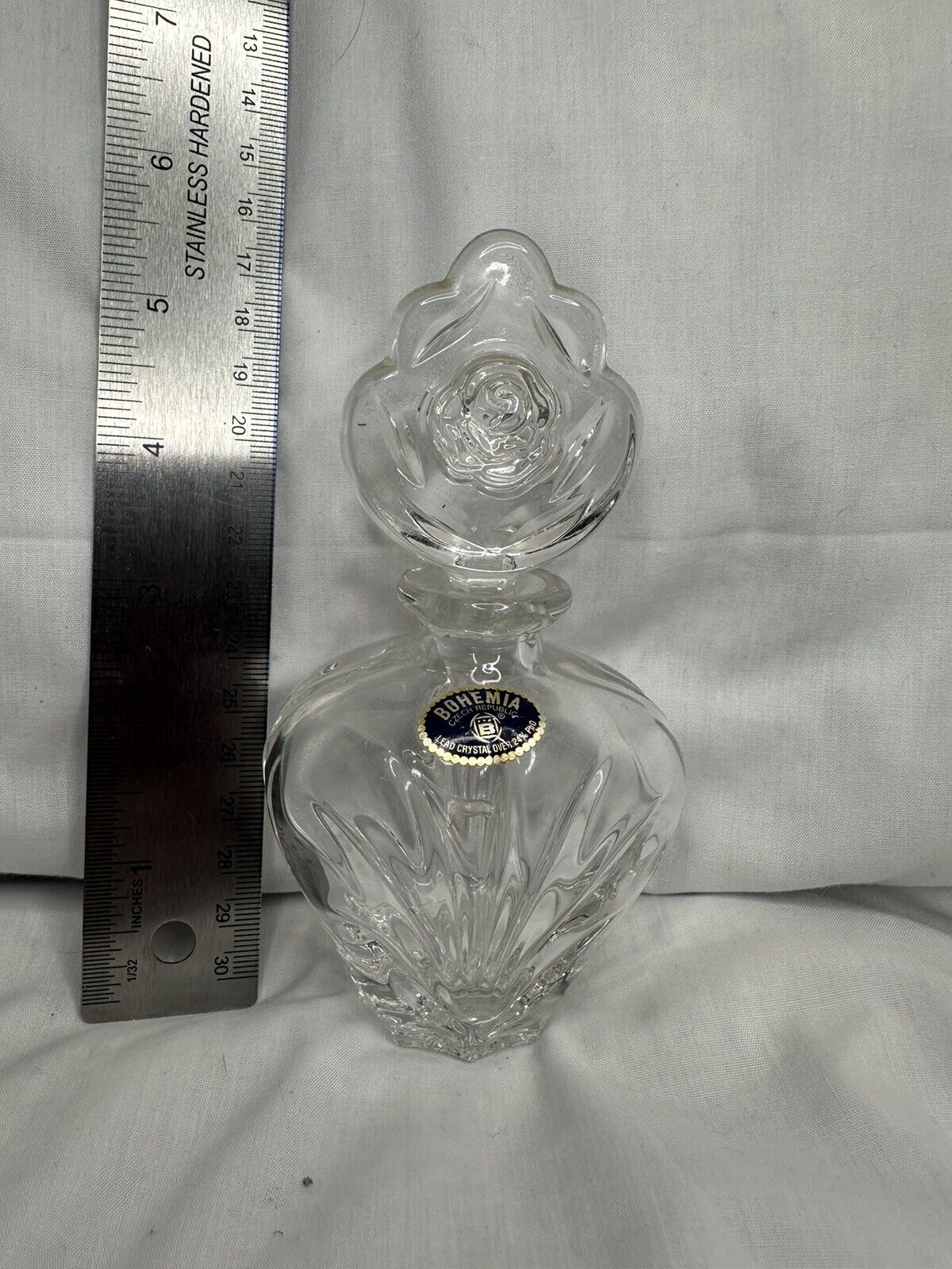 bohemian czech glass perfume bottle Lead Crystal