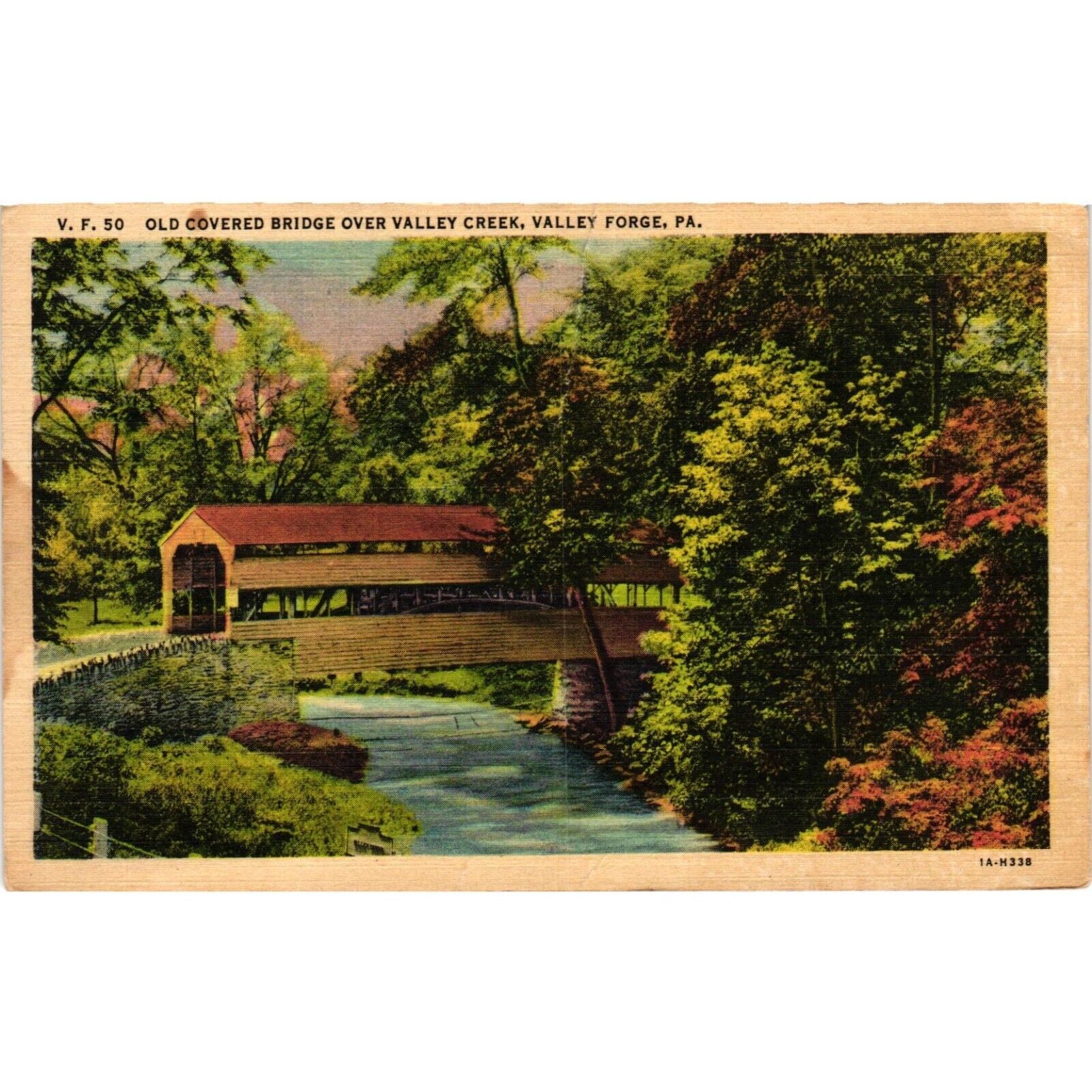 Pennsylvania Valley Force Covered Bridge Postcards 1950s Travel Souvenir Posted